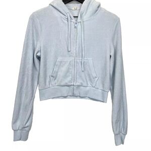 John galt blue velvet crop jacket